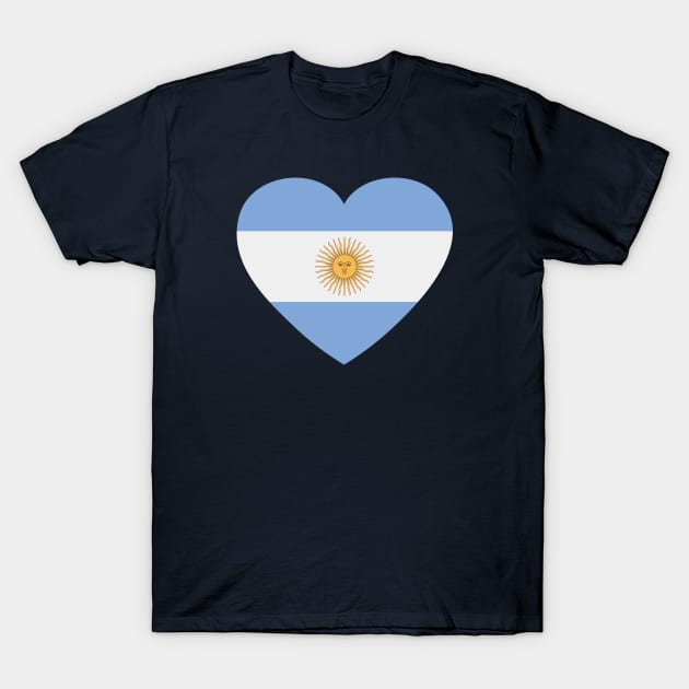 I Love Argentina // Heart-Shaped Argentine Flag T-Shirt by SLAG_Creative